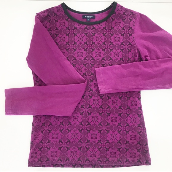 Burberry Tops - BURBERRY Magenta Airplane Graphic Top Small